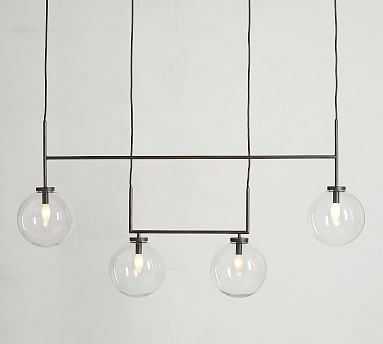 Claremont Glass Globe Linear Chandelier | Pottery Barn (US)