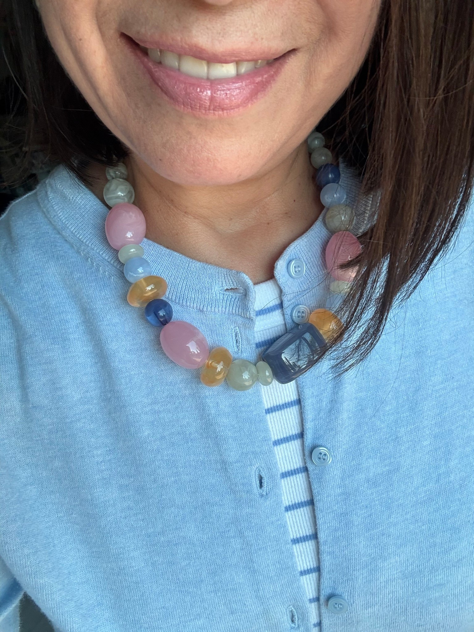 Another day another chunky necklace 🩵💗🧡💙




this necklace is sold out so linking other fun options 





#LTKootd #LTKMothersDay #LTKWorkwear