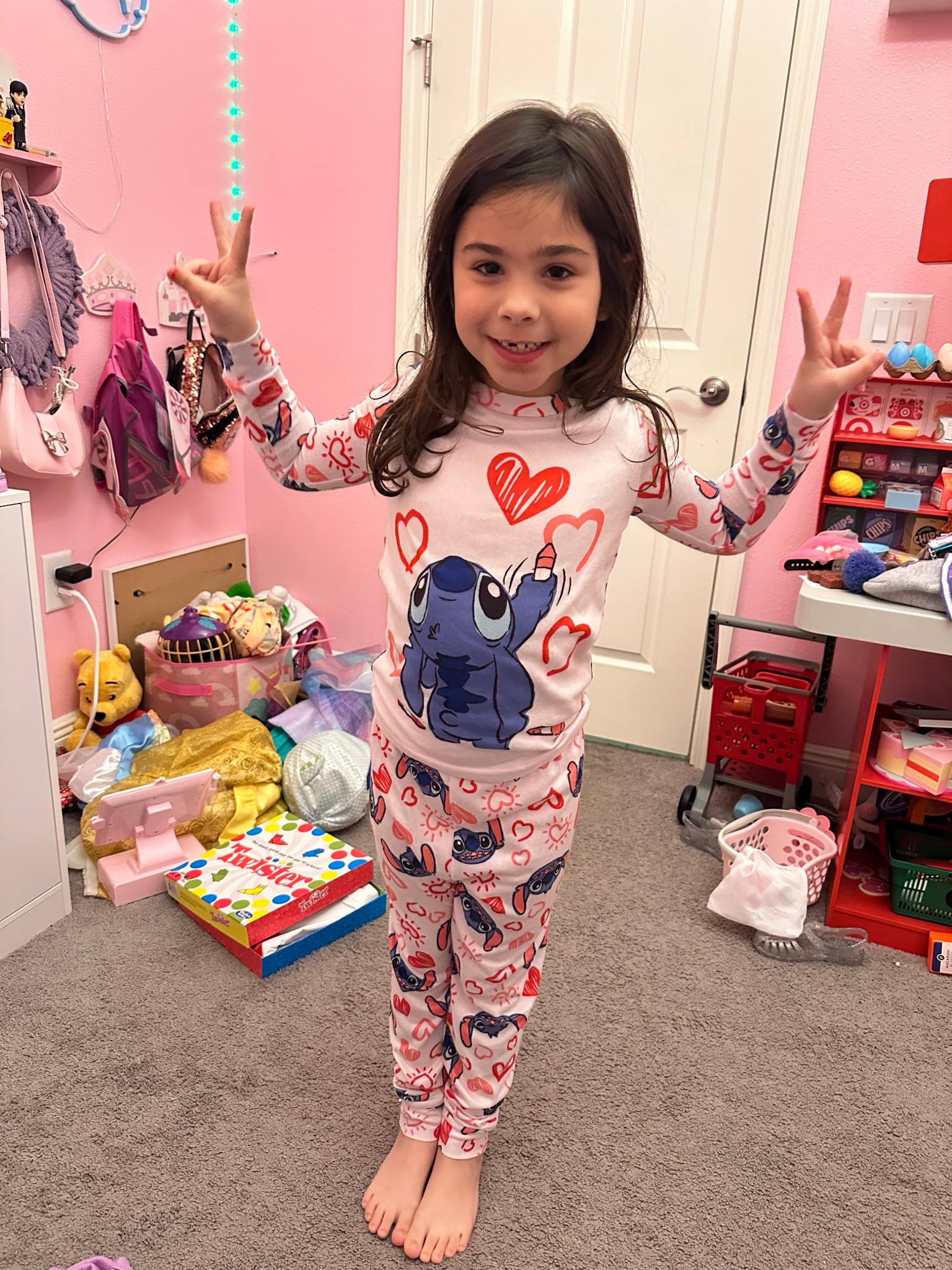 Kids Valentines pjs. These stitch pjs are so cute. They do run a little small so size up one. My girl usually wears a 6 but needed a size 8 in these. 

#LTKValentine #LTKKids