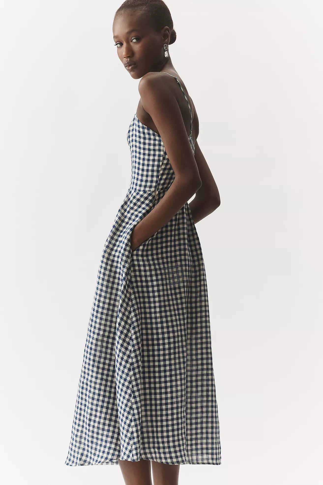 100% European Linen Strappy Midi Dress | Anthropologie (US)