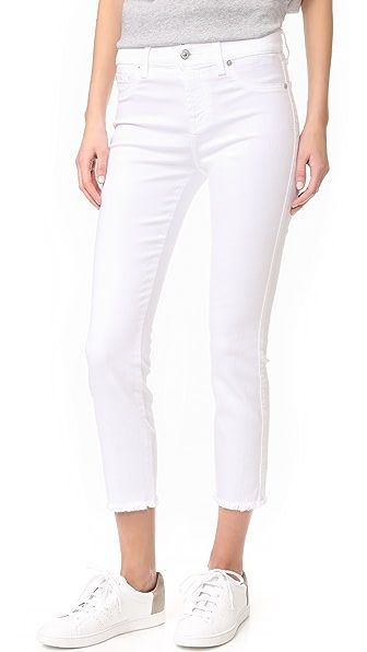 7 For All Mankind Roxanne Ankle Jeans with Raw Hem | Shopbop