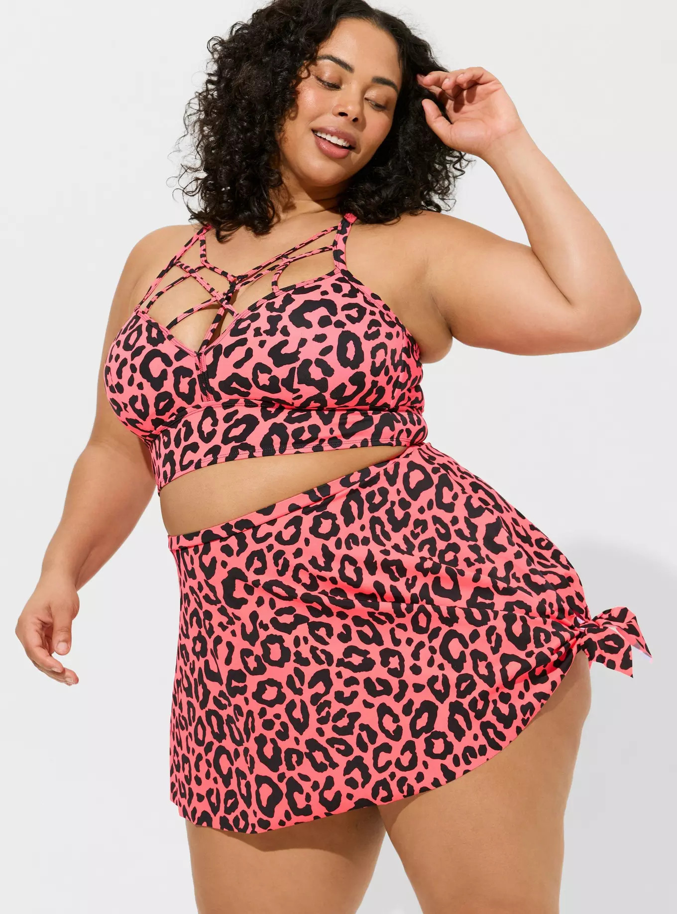 High Rise Mid Length Side Tie Swim Skirt With Brief | Torrid (US & Canada)