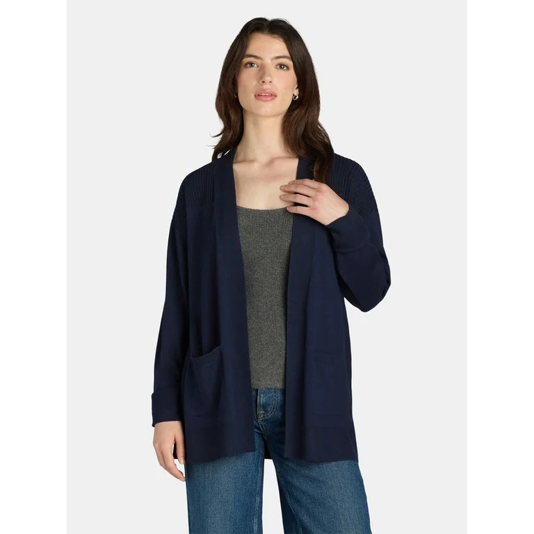 Time and Tru Women's Open Front Cardigan Sweater, Lightweight, Sizes XS-XXXL | Walmart (US)