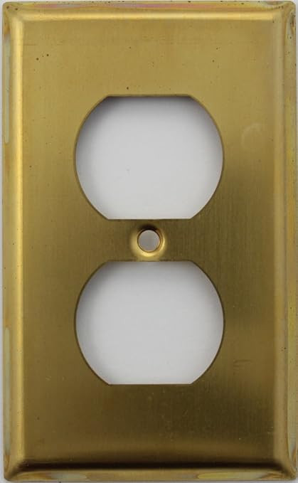 Raw Unfinished Brass 1 Single Gang Duplex Outlet Wall Plate | Amazon (US)