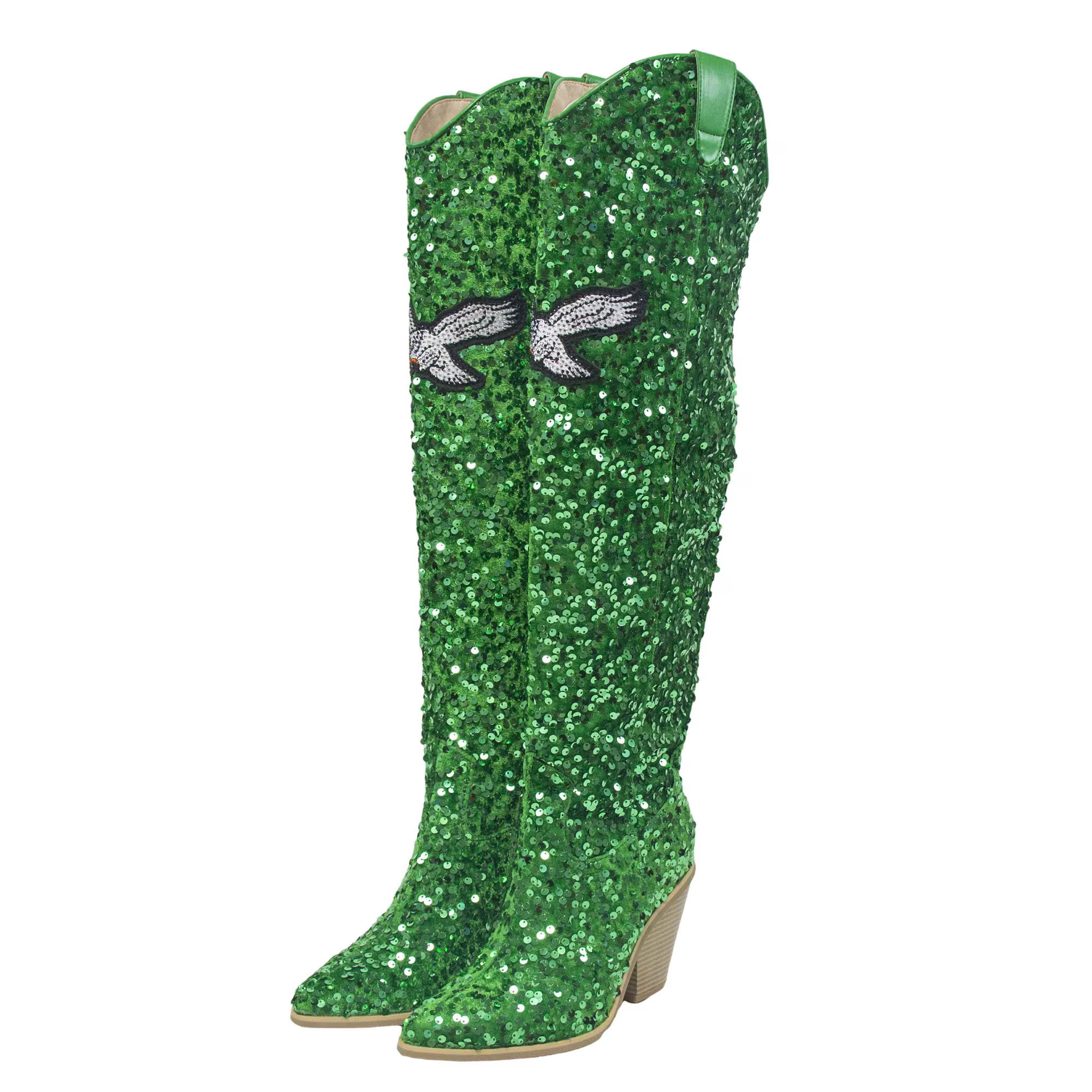Women's Philadelphia Eagles Cuce Over-the-Knee Sequin Boots | NFL Shop