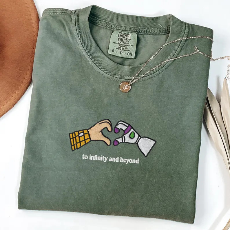 EMBROIDERED to Infinity and Beyond Comfort Colors\u00ae Shirt, Buzz and Woody Best Friend Tee, Ma... | Etsy (Global)