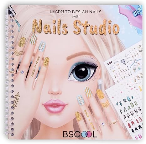 BSCOOL - Drawing, Coloring & Activity Book. Nail Design Book with Stickers and Guides. Fashion De... | Amazon (US)