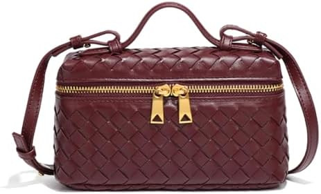 Womens Woven Crossbody Handbag Fashion Leather Top Handle Bag | Amazon (US)