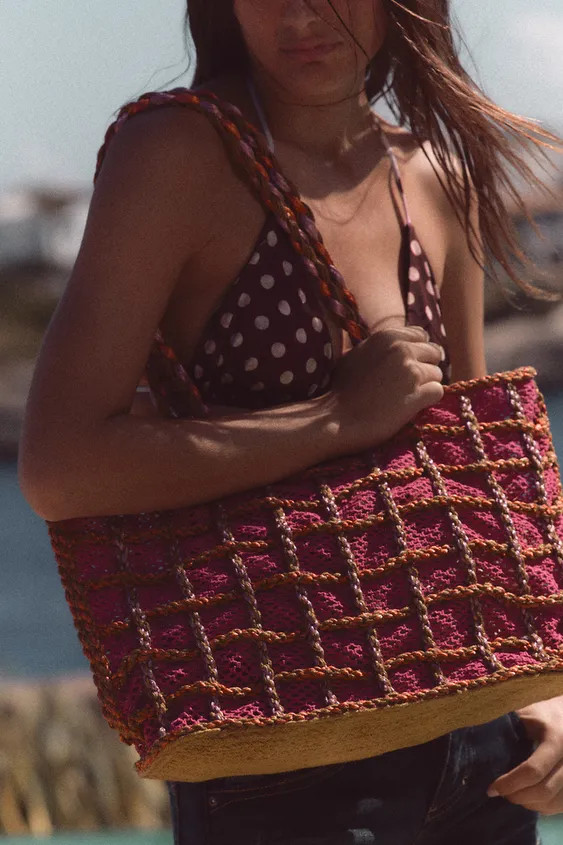 COMBINATION WOVEN MAXI BAG | Zara US