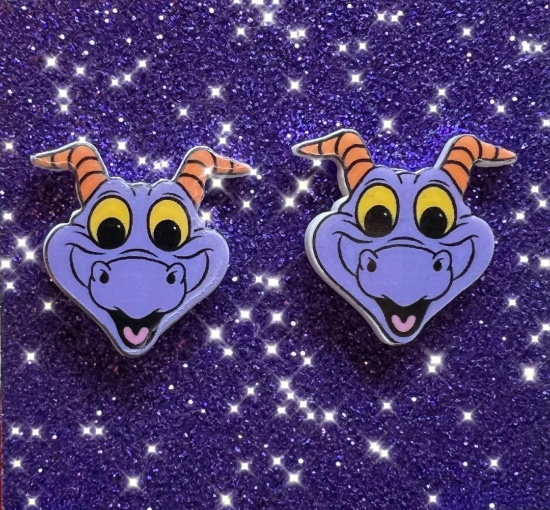 Figment earrings, Disney earrings, Disney jewelry, Figment, EPCOT earrings, Fish extenders, Disne... | Etsy (US)
