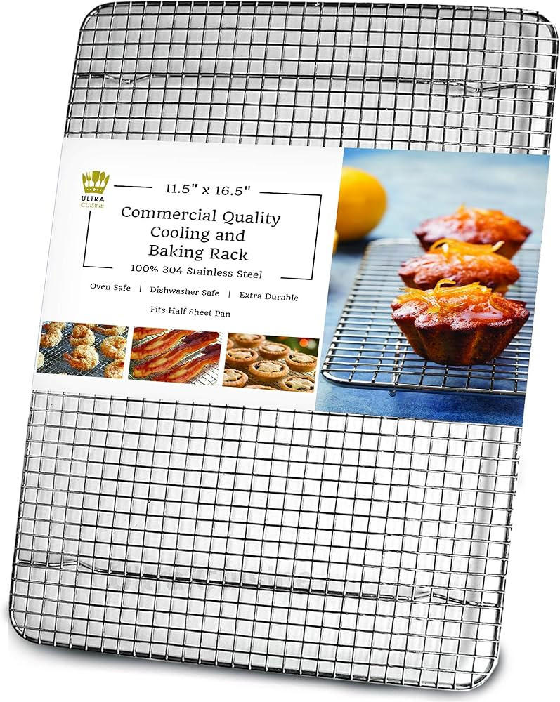 Ultra Cuisine Cooling Rack for Baking and Cooking - 100% Stainless Steel Wire Cooling Rack, Food-... | Amazon (US)