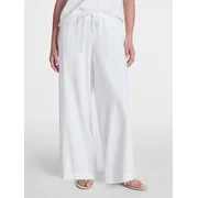 Time and Tru Women's Wide Leg Linen Blend Pants, Sizes XS-4X - Walmart.com | Walmart (US)