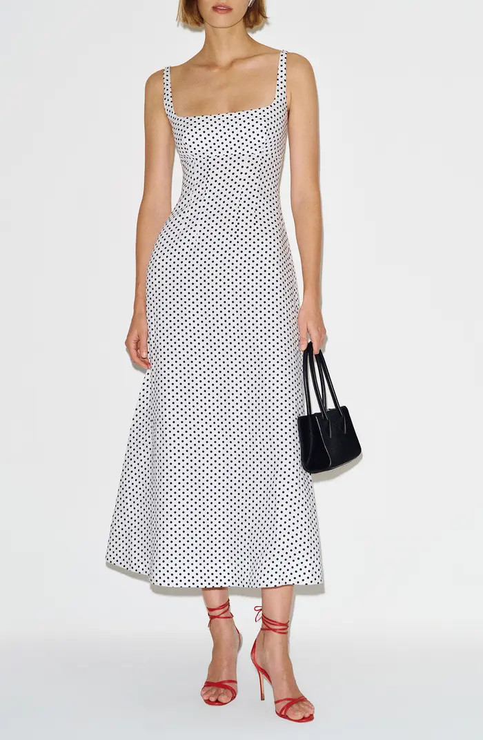 Reformation Sabine Polka Dot Linen Dress | Nordstrom | Nordstrom