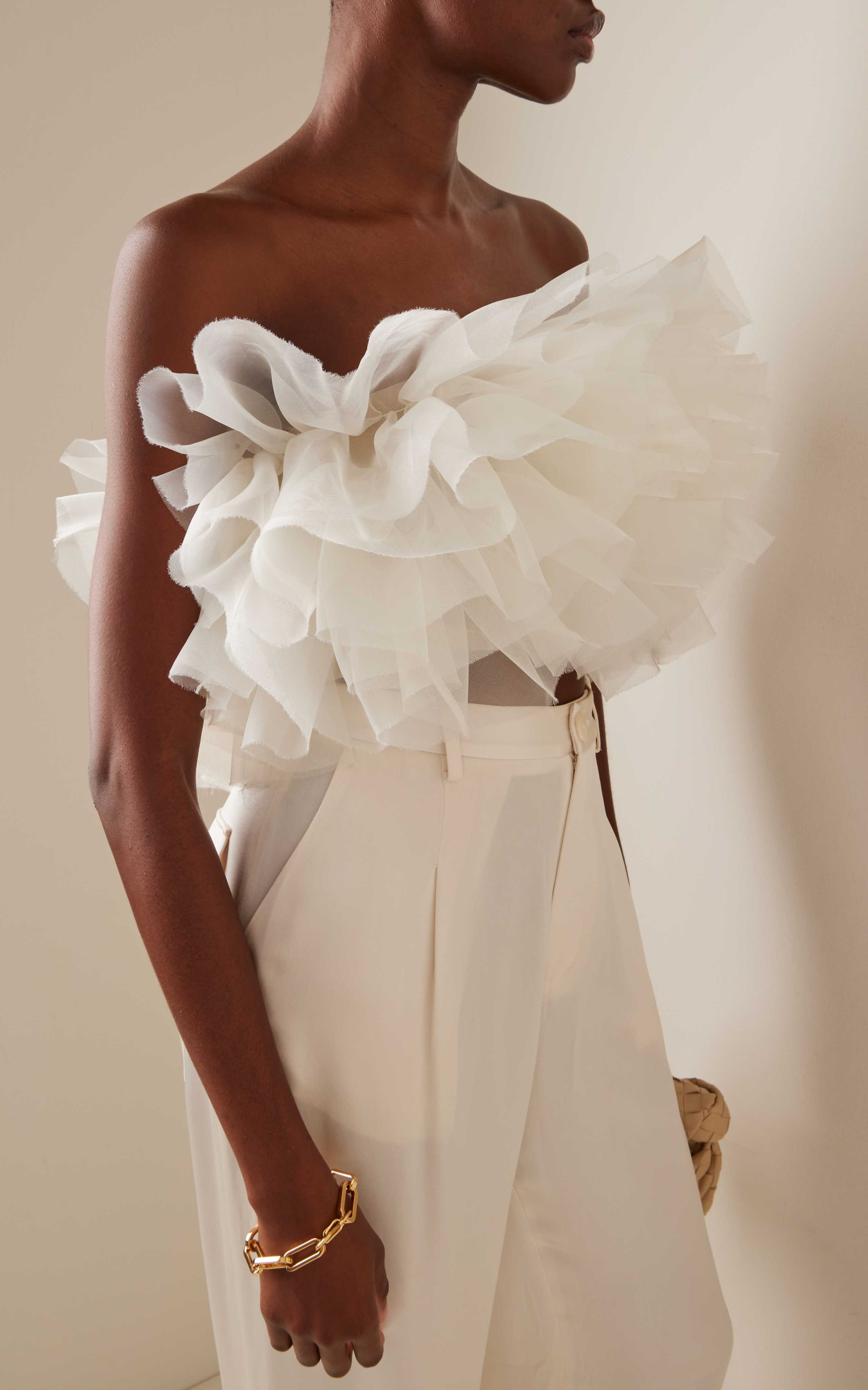 Ruffled Tulle Bustier Top | Moda Operandi (Global)