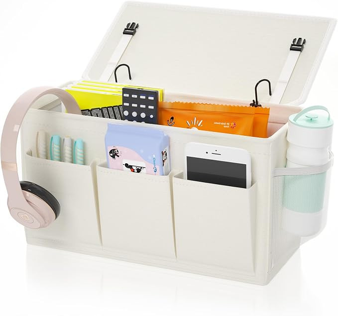 Edudif Dual-Purpose Bedside Caddy Organizer with 6 Pockets, Versatile Bedside Storage Solution Ma... | Amazon (US)