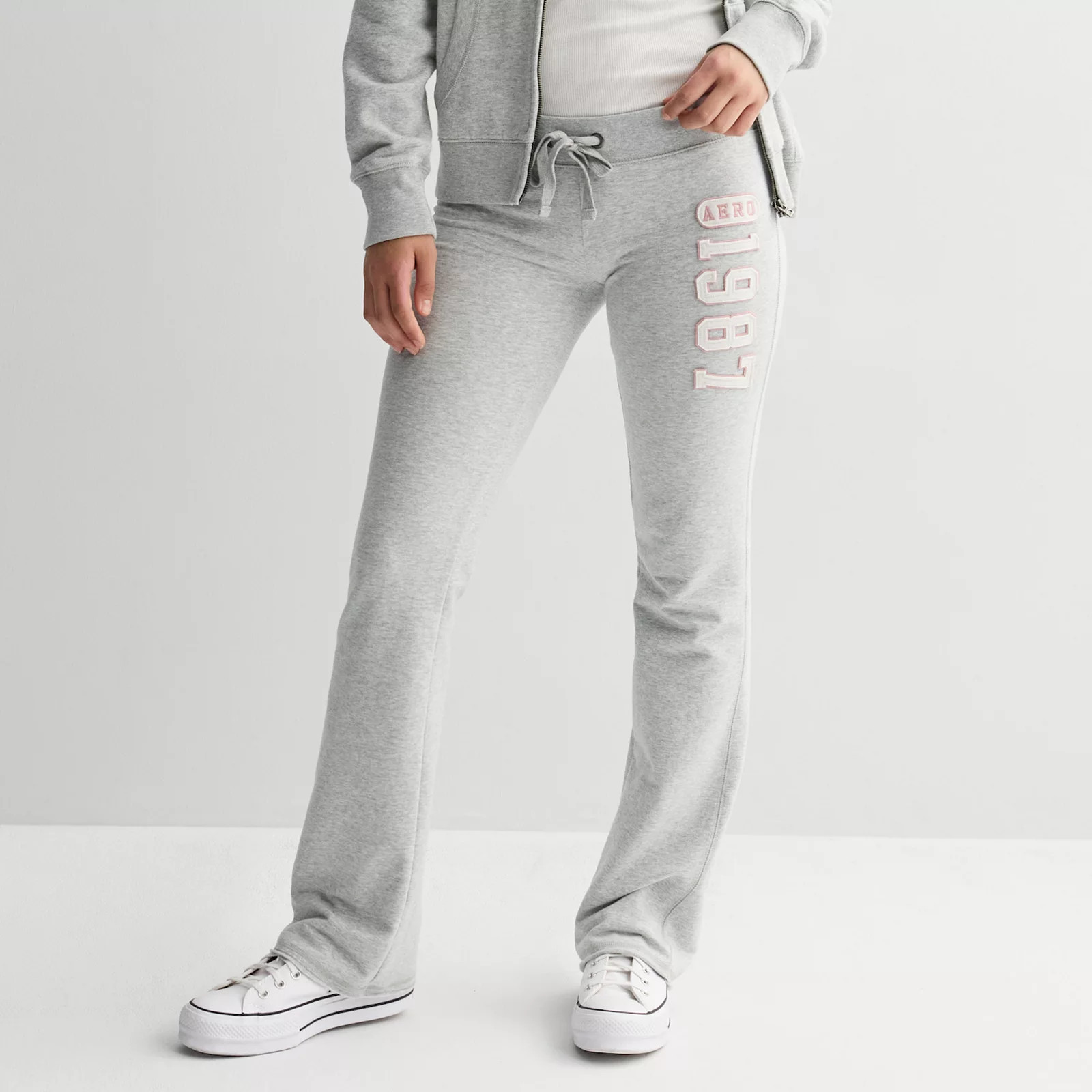 Juniors' Aeropostale Fit & Flare Sweatpants, Girl's, Size: Large, Lightest Grey Grey | Kohl's