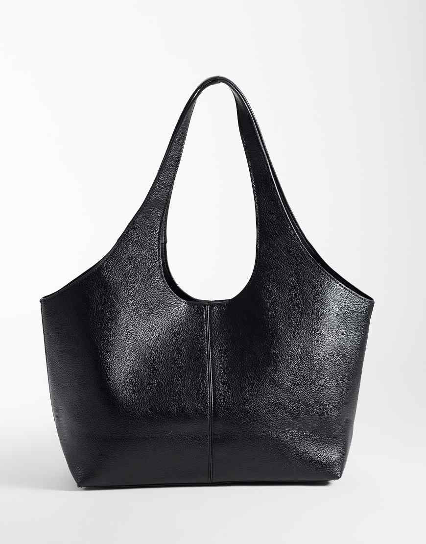 Mango structured tote bag in black | ASOS (Global)