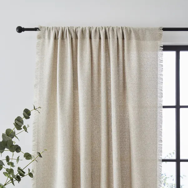 Bondi Raw Edge Chateau Grey Slot Top Single Voile Panel | Dunelm (migrated)
