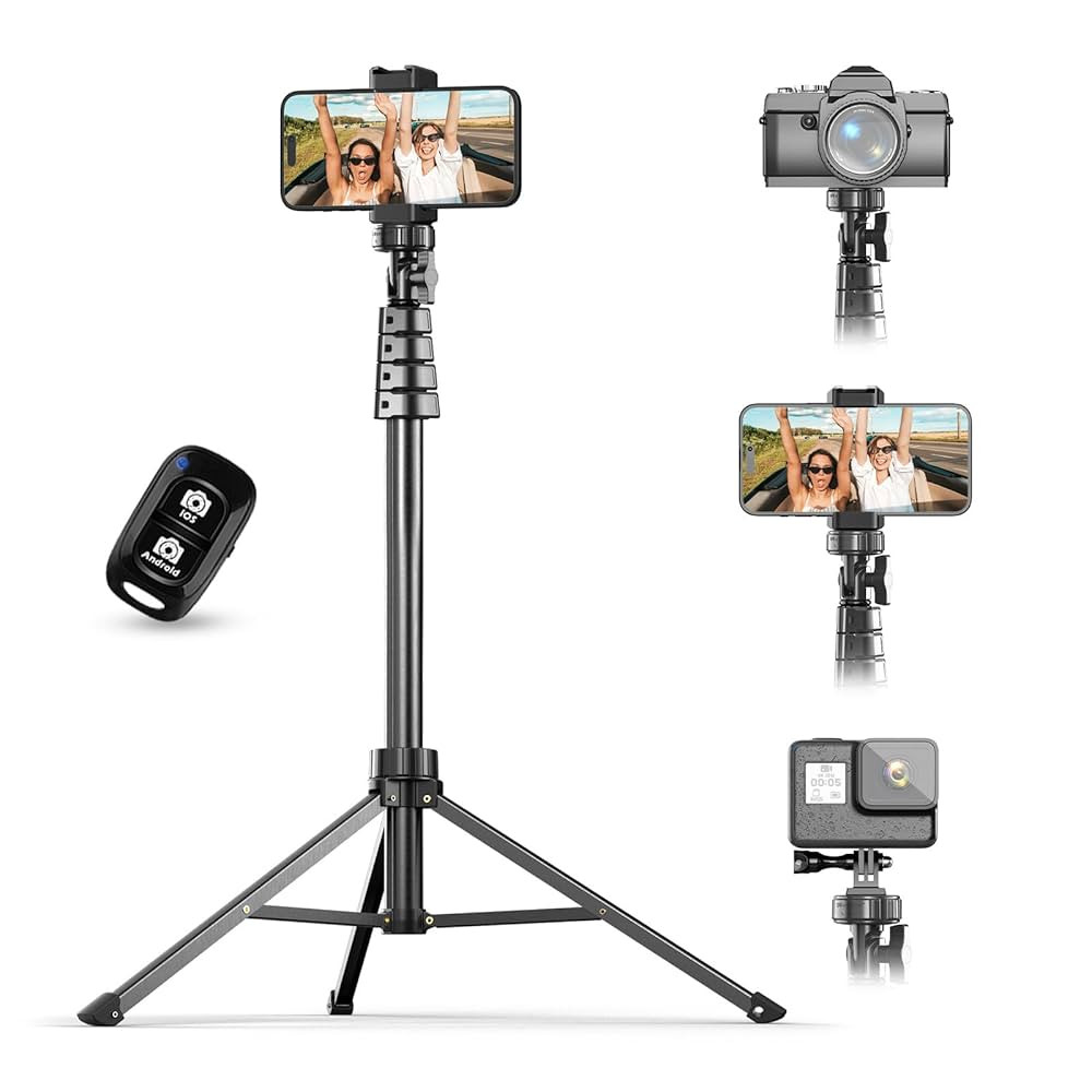 UBeesize 62" Phone Tripod & Selfie Stick, Camera Tripods Stand with Wireless Remote and Phone Hol... | Amazon (US)