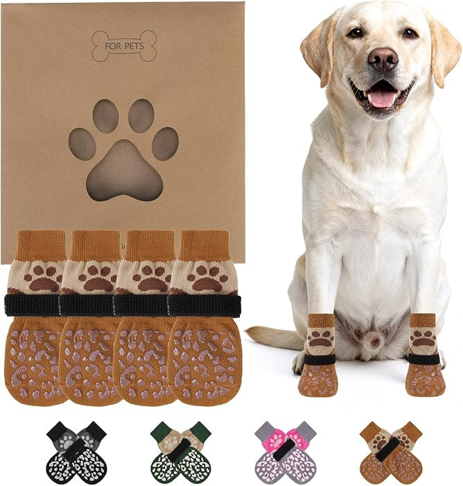 KOOLTAIL Dog Socks for Hot/Cold Pavement to Prevent Licking Paws for Hardwood Floors,Anti Slip,Pe... | Amazon (US)