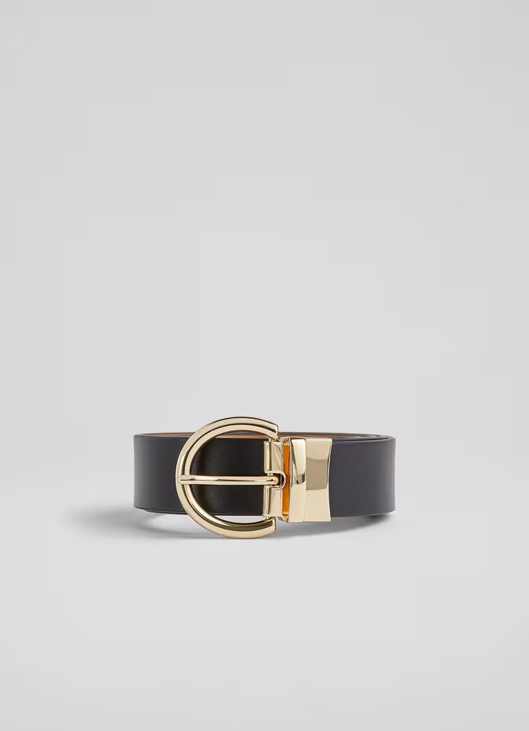 Odette Black and Tan Leather Reversible Belt | L.K. Bennett (UK)