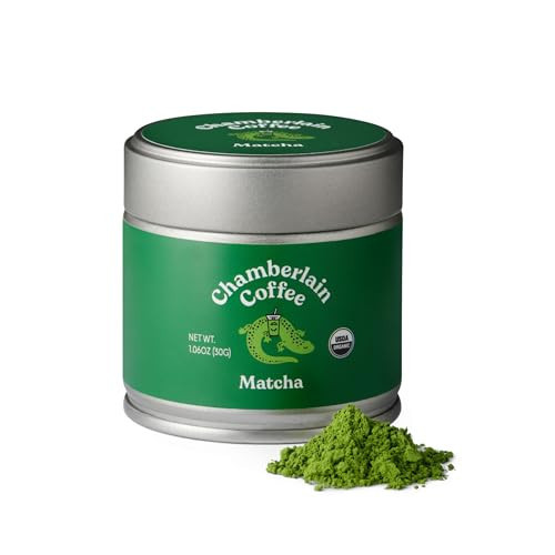 Chamberlain Coffee Ceremonial Matcha Green Tea Powder - First Harvest - Japanese Green Tea + Original Grade Matcha - Hot or Iced - Organic, Vegan & Gluten-Free Matcha Powder - (30g / 1.06 oz) | Amazon (US)
