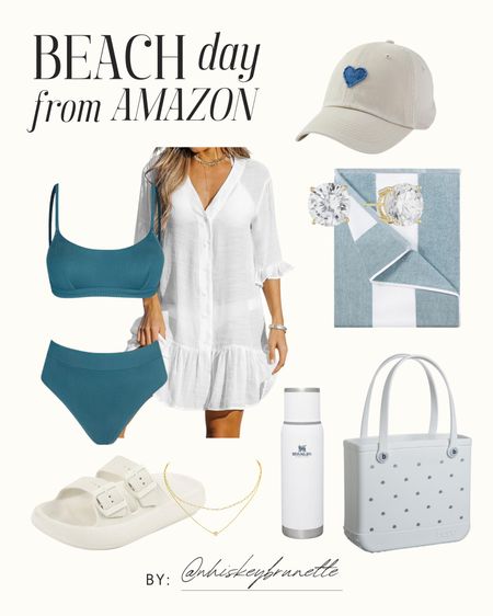 Beach day outfit from Amazon! Love this two piece swimsuit and adorable coverup.

Beach Outfit | Amazon Swimsuit | Amazon Two Piece | Amazon Hat | Amazon Bag | Amazon Beach Bag

#LTKfindsunder50 #LTKswim #LTKfindsunder100