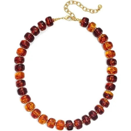 Beaded Necklace for Women Boho Resin Chunky Necklace for Women Minimalistic Modern Statement Necklace Big Bead Necklace Fashion Trendy Summer Necklaces Jewelry Gifts (Amber) | Walmart (US)