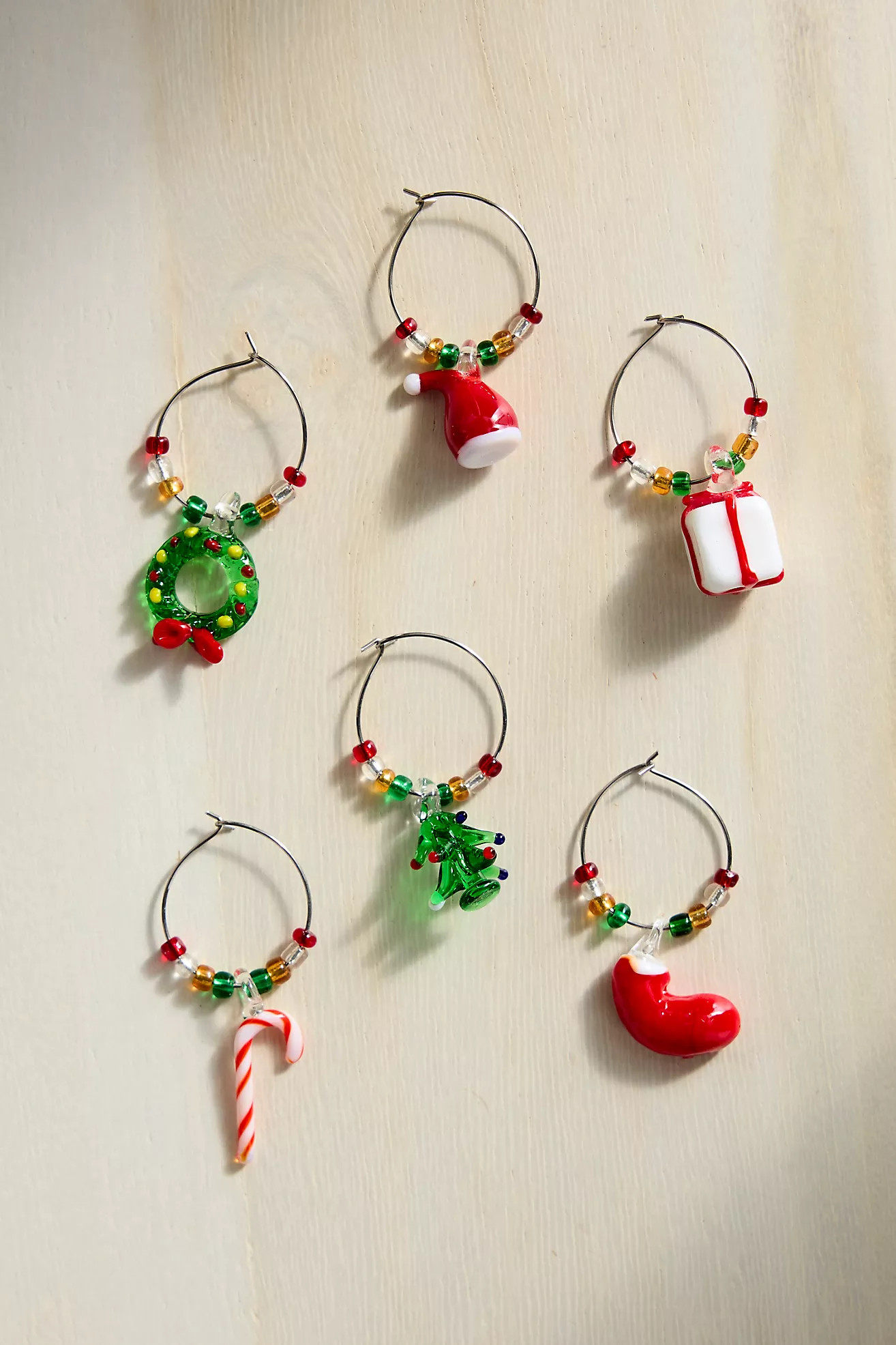 Holiday Wine Charms, Set of 6 | Anthropologie (US)