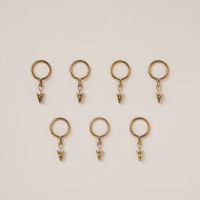 7ct Antiqued Finish Curtain Ring Set Brass - Hearth & Hand™ with Magnolia | Target