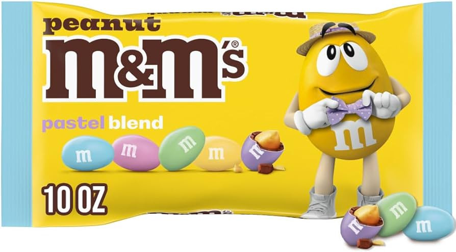 M&M'S Peanut Chocolate Candy, Peanut M&M'S for Easter Basket Stuffers, Easter Candy, Eggs, Pastel... | Amazon (US)