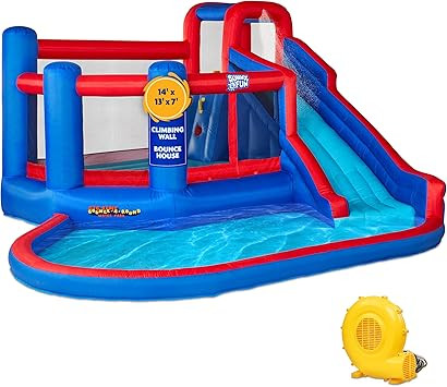 Sunny & Fun Big Time Bounce-A-Round Inflatable Water Slide Park – Heavy-Duty for Outdoor Fun - ... | Amazon (US)