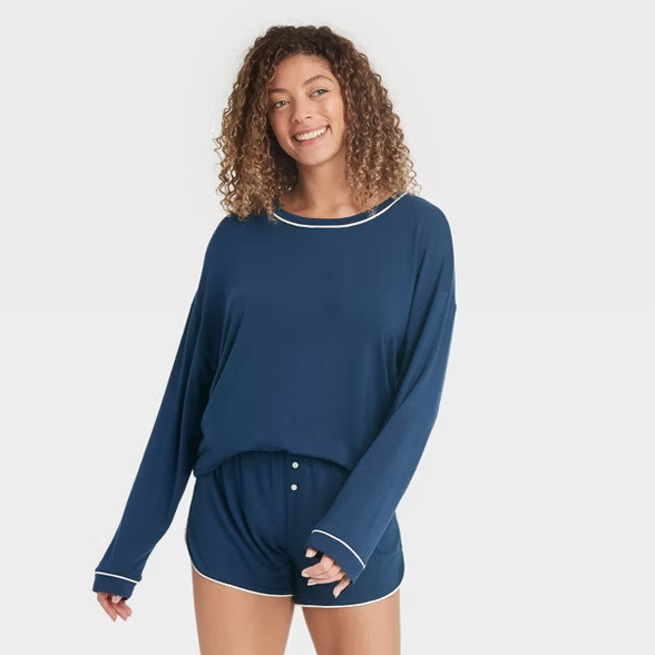 Women's Beautifully Soft Long Sleeve Top and Shorts Pajama Set - Stars Above™ | Target