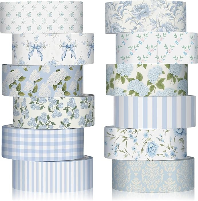 12 Rolls Watercolor Floral Washi Tape Set 15 mm Vintage Flower Decorative Masking Tape for Spring... | Amazon (US)