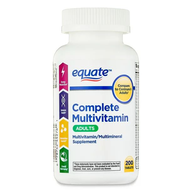 Equate Complete Multivitamin/Multimineral Supplement Tablets, Adults, 200 Count | Walmart (US)