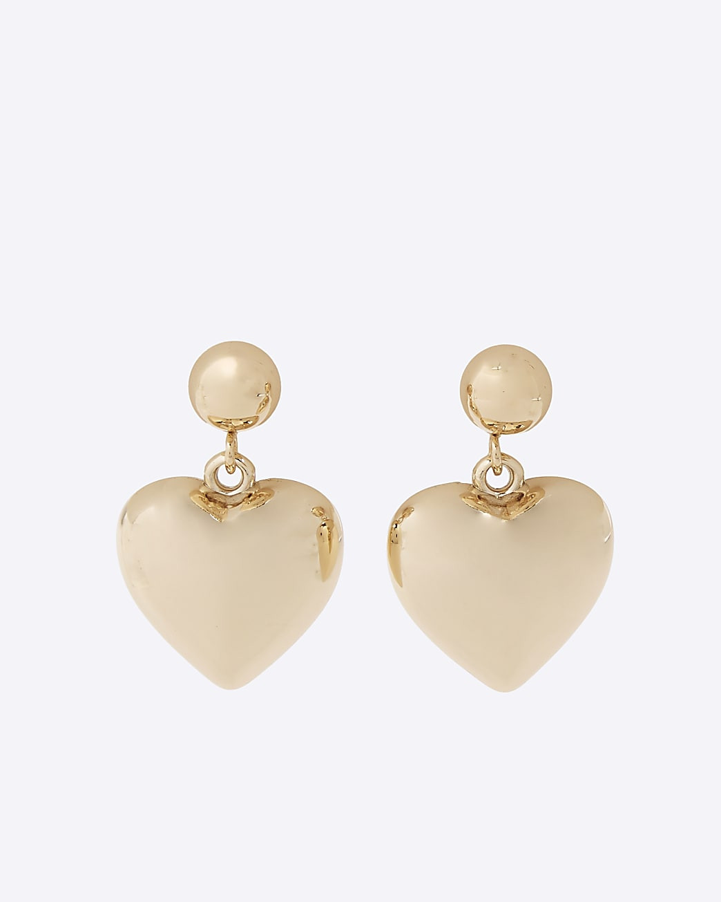 Gold Heart Drop Earrings | River Island UK & IE