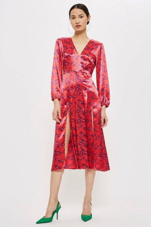 Wispy Floral Print Midi Dress | Topshop UK