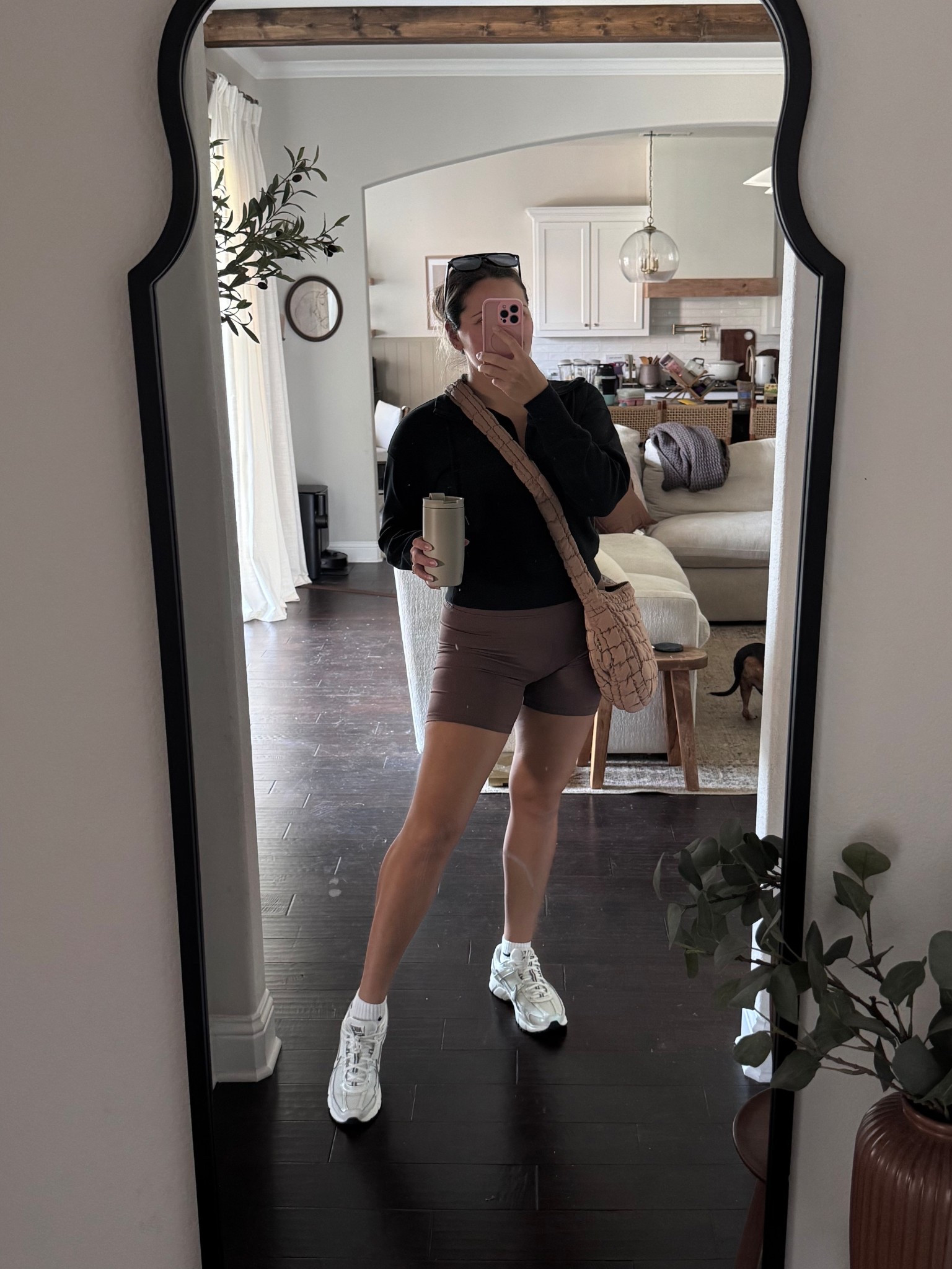 Today’s ootd // drop off outfit // mom outfit // Amazon biker shorts // brown sneakers // old navy sale 

#LTKStyleTip #LTKActive