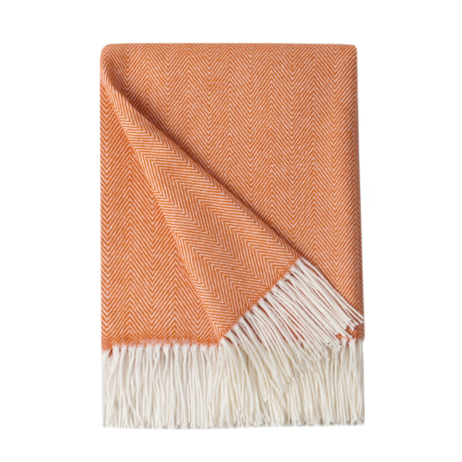 Bourina Herringbone Orange Throw Blanket for Couch, Suitable for Adult, Soft and Lightweight, 50"... | Walmart (US)
