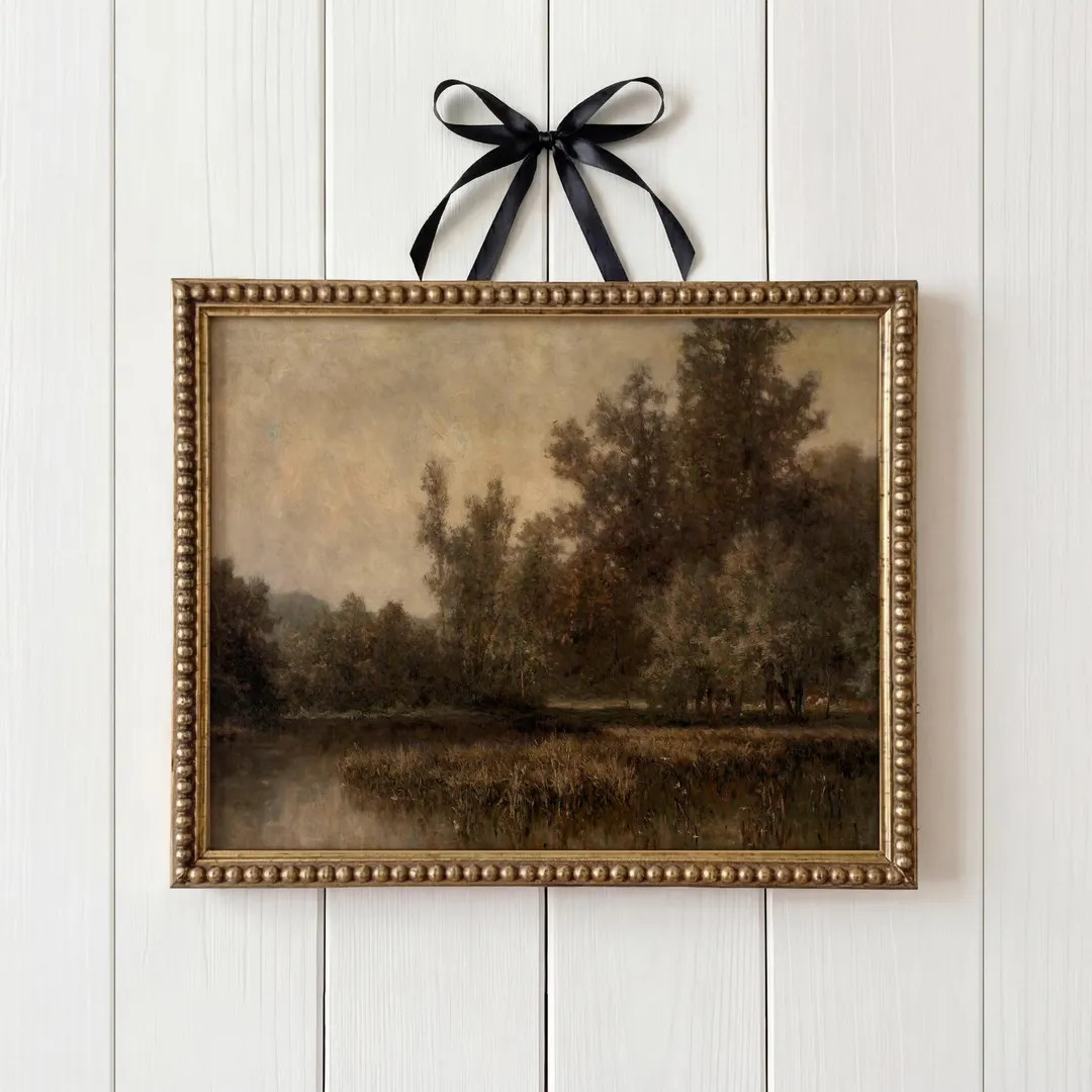 Vintage Fall Landscape Art Print: Moody Farmhouse Decor (Digital Download) | Etsy (US)