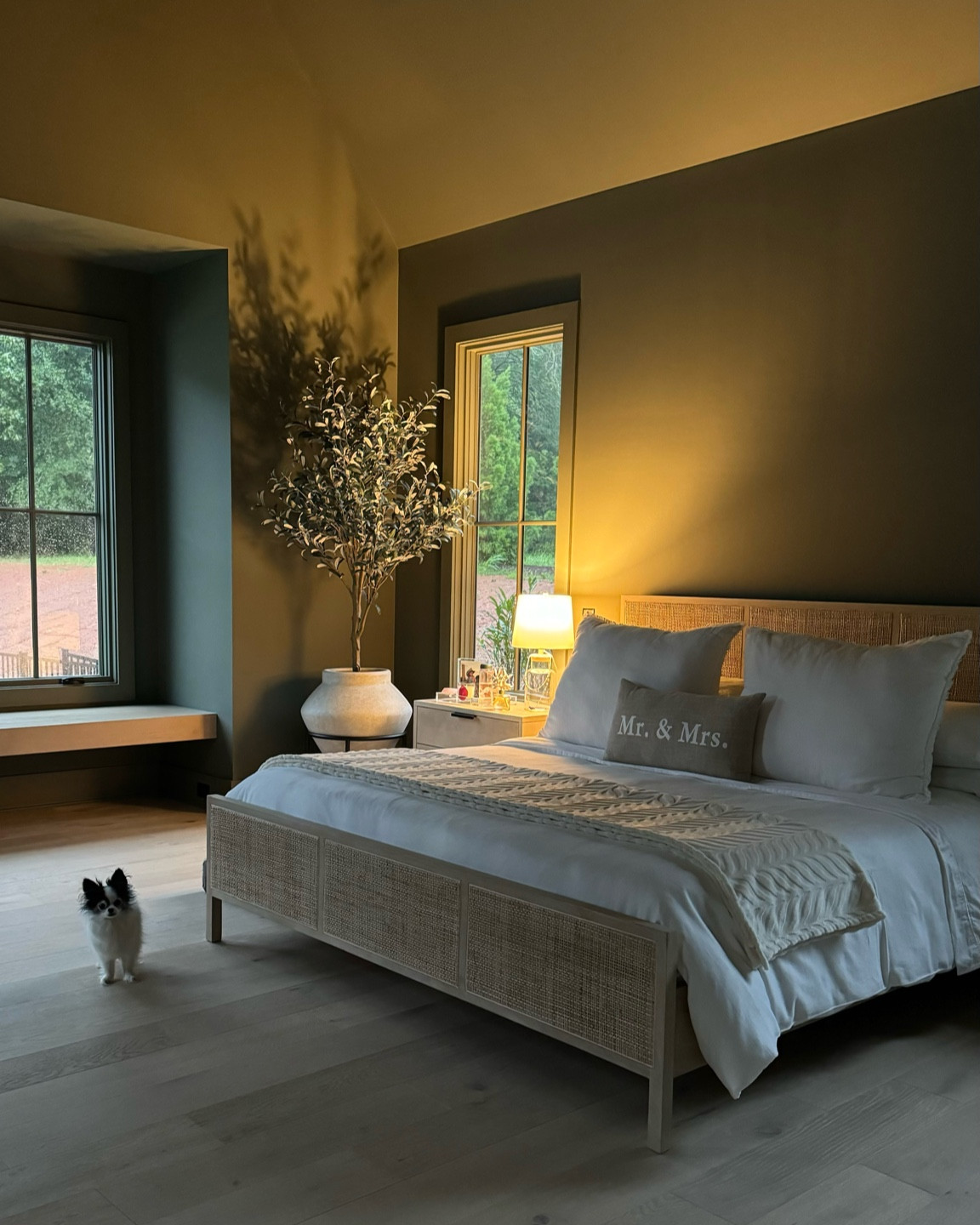 A few items from our master bedroom! I linked a similar nightstand from Pottery Barn because the one we have (Atwell Nightstand) is no longer available! 🤍 We have the same olive tree and planter on the other side of the bed as well. 

#LTKHome #LTKFallSale