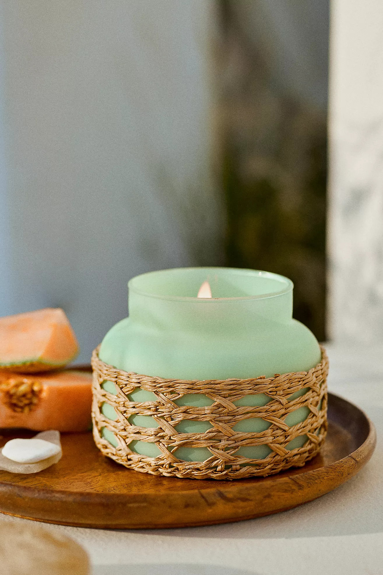 Capri Blue Volcano Mint Rattan Jar Candle | Anthropologie (US)