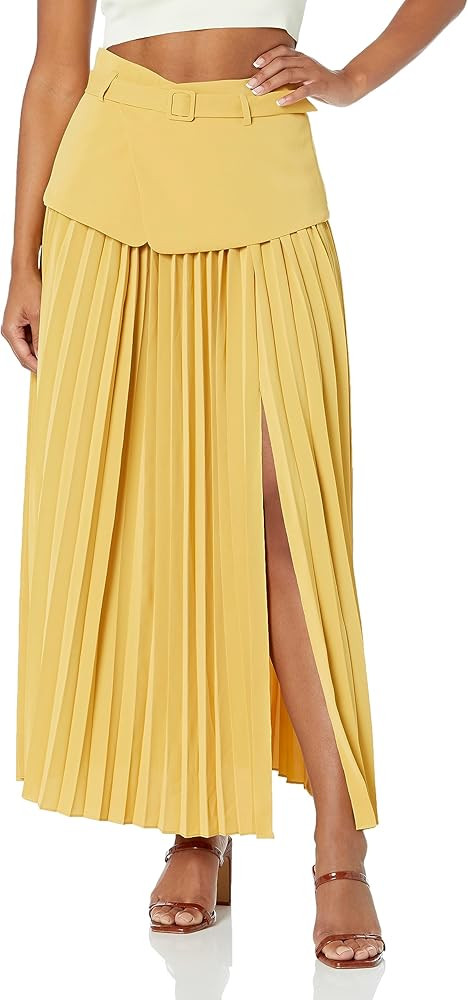 The Drop Women's Passion Fruit Woven Pleated Skirt with Belt by @kass_stylz | Amazon (US)