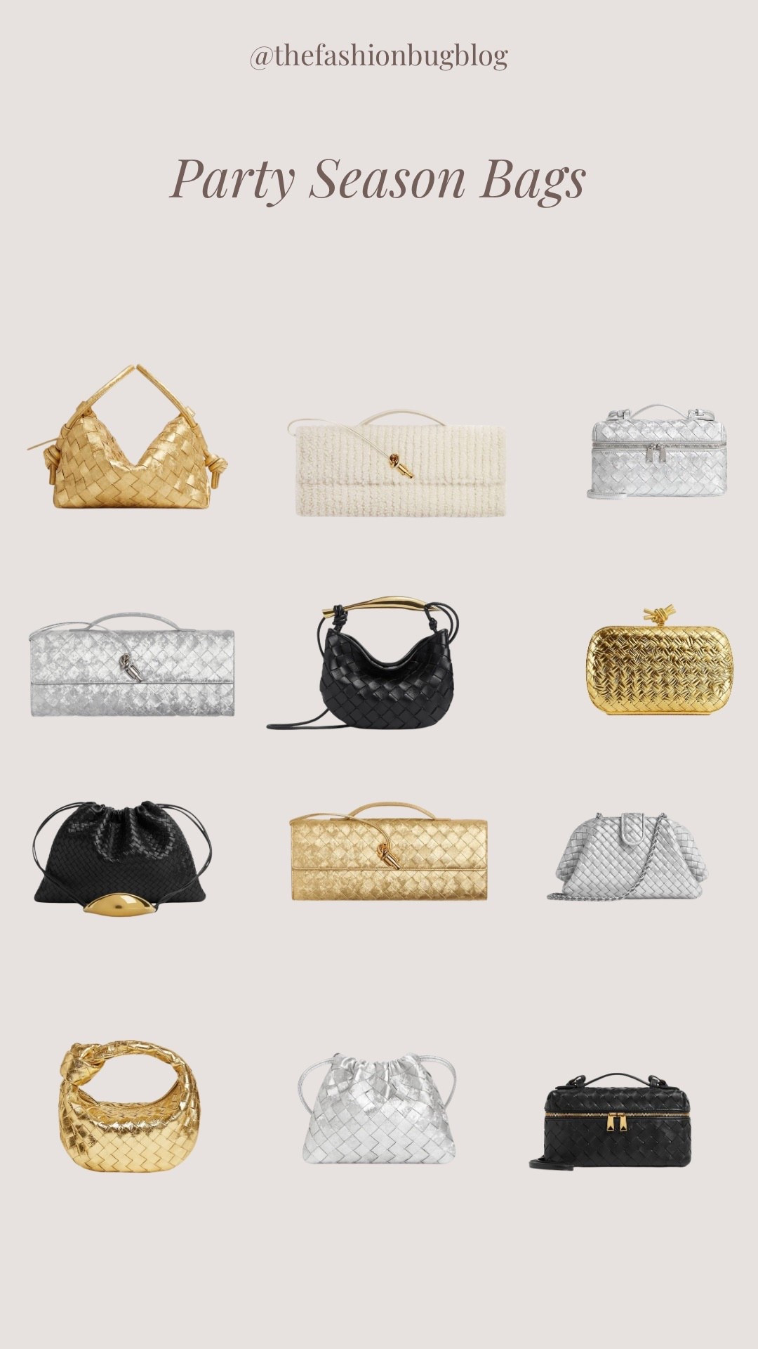 Festive season bags gold silver fluffy 