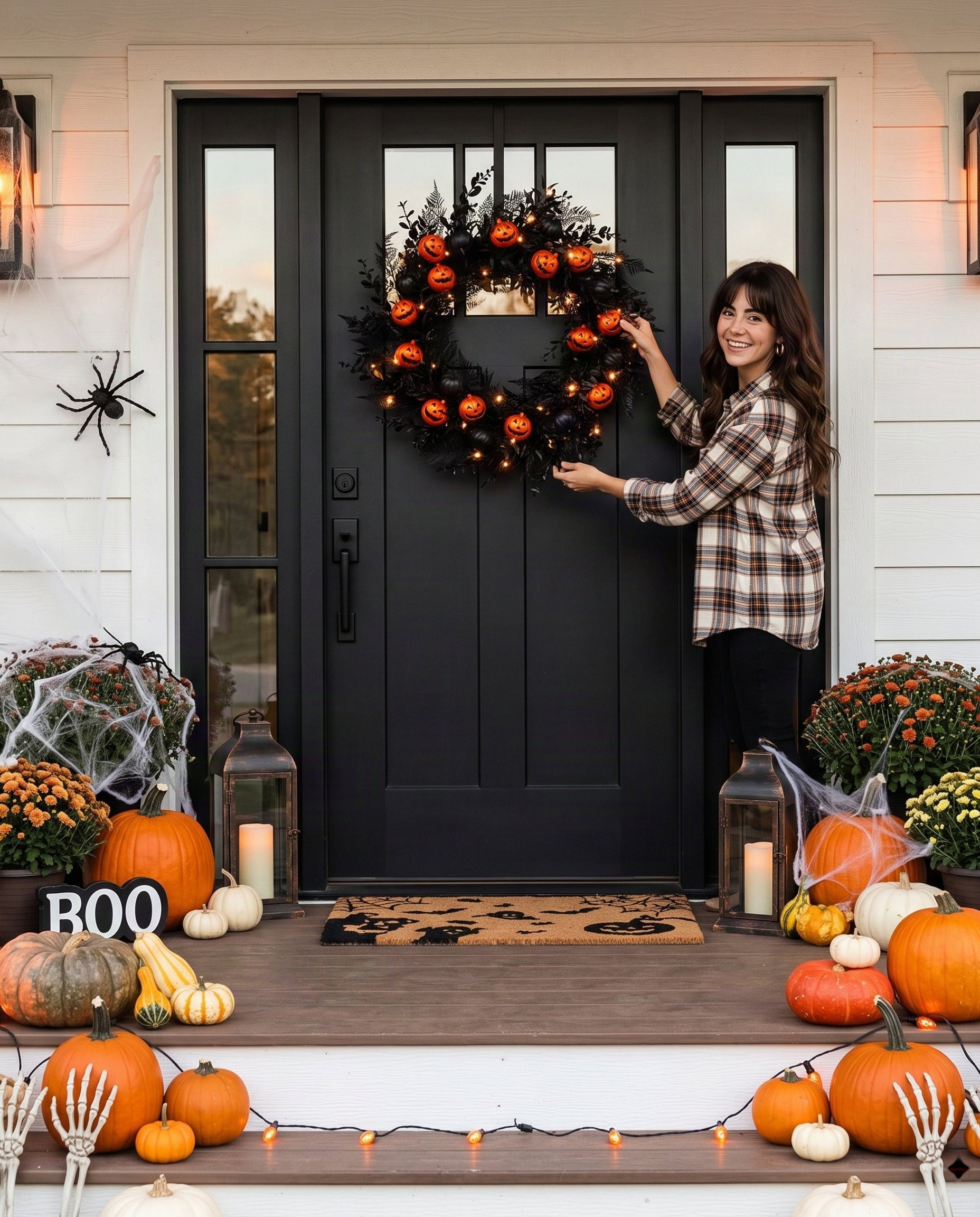 Pre-Lit Jack O'Lantern & Black Pumpkin Faux Wreath 
BUY HERE: https://bit.ly/3TmqY9U

#Halloween2026 #doorwreath #HalloweenDecorIdeas #halloweenishere #halloweendecorating #halloweendecorations #HalloweenDeals #CommissionsEarned 

 #LTKSeasonal #LTKHome #LTKSaleAlert