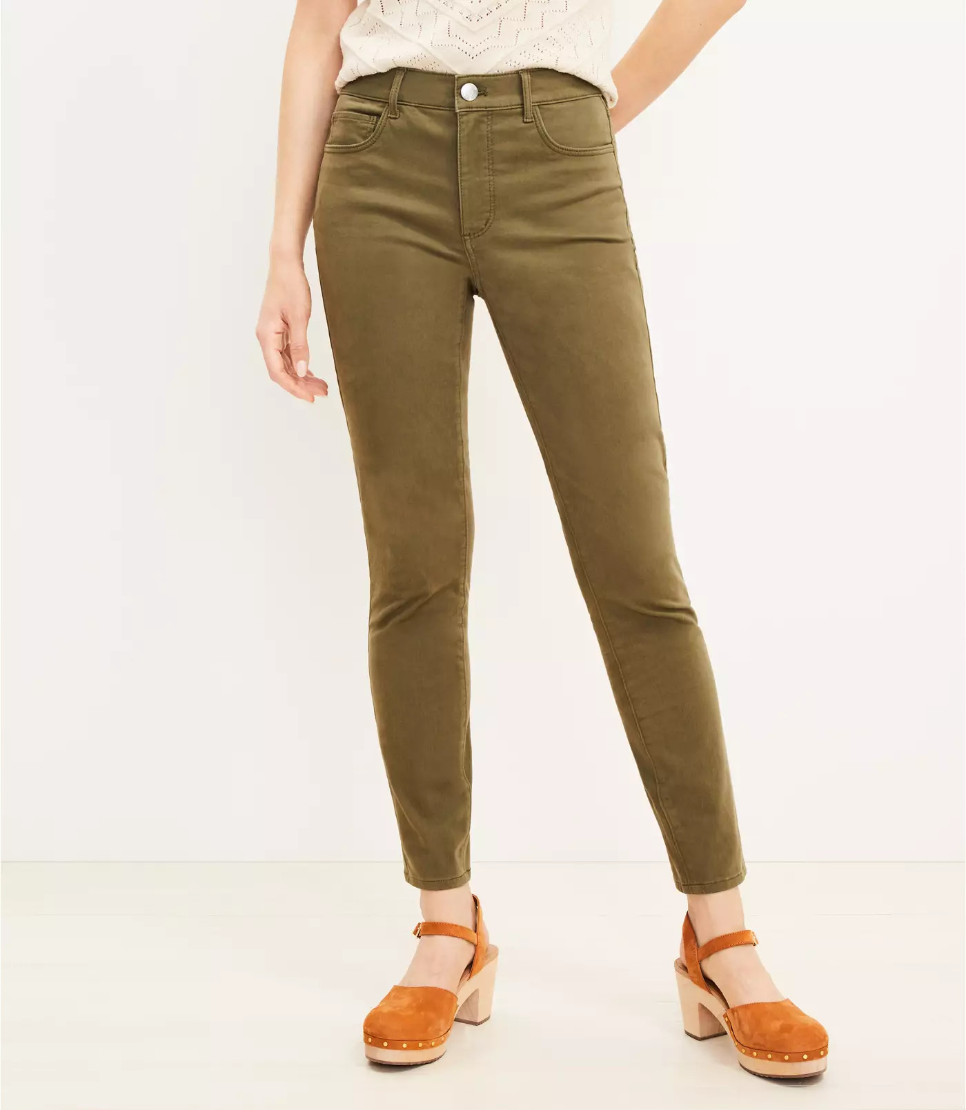 Five Pocket Skinny Pants in Sateen | LOFT