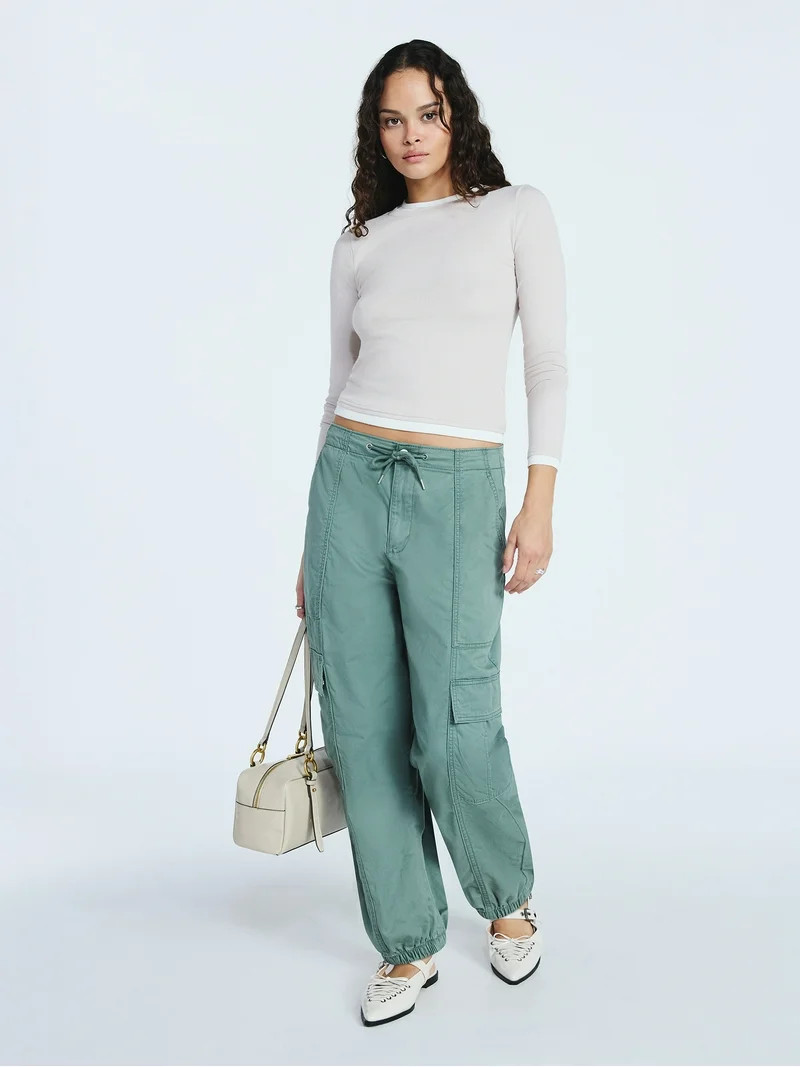 Scoop Women’s and Women's Plus Cotton Utility Jogger Pants, Sizes XS-4X | Walmart (US)