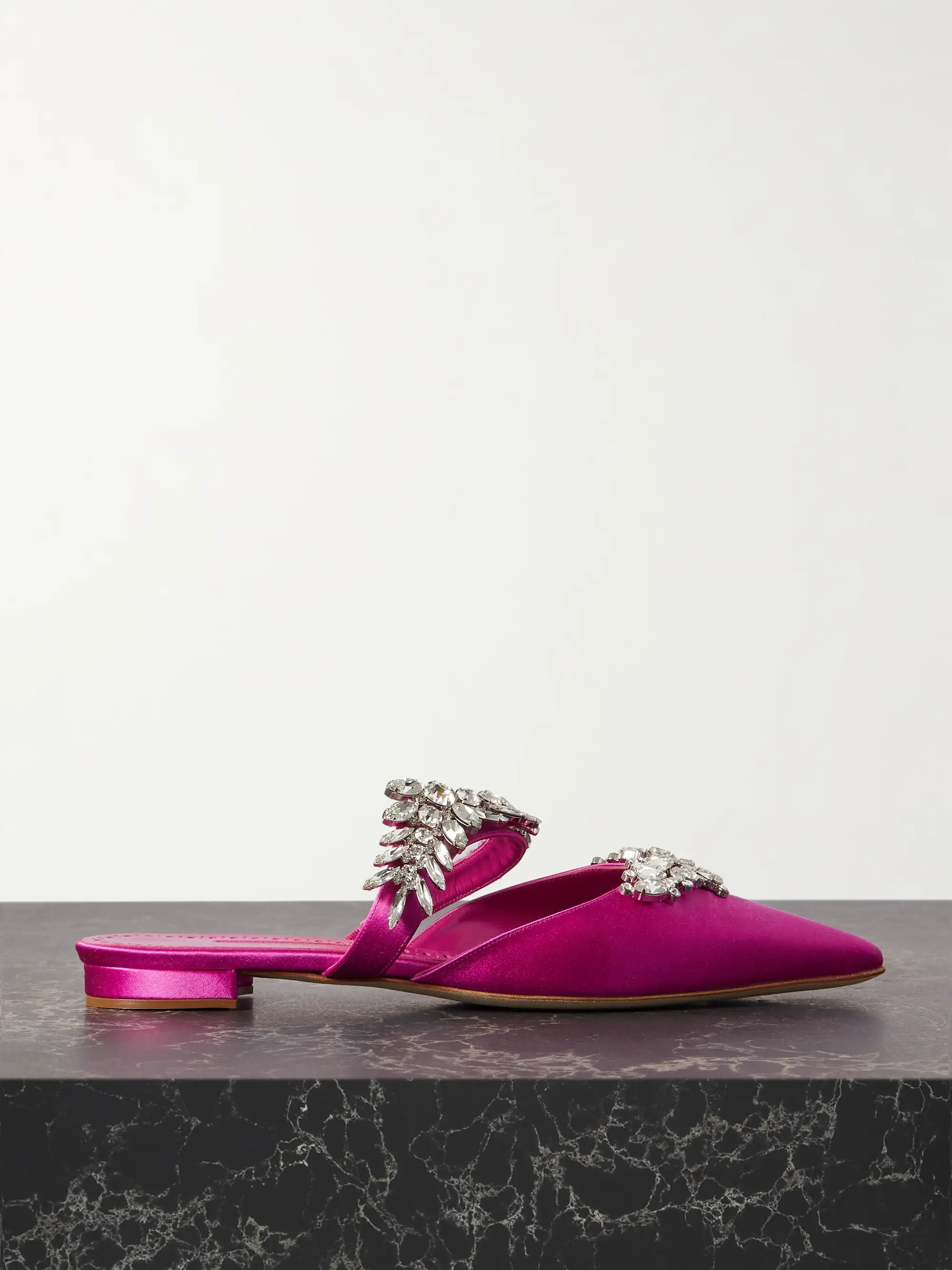 Lurum 45 crystal-embellished satin mules | NET-A-PORTER (US)