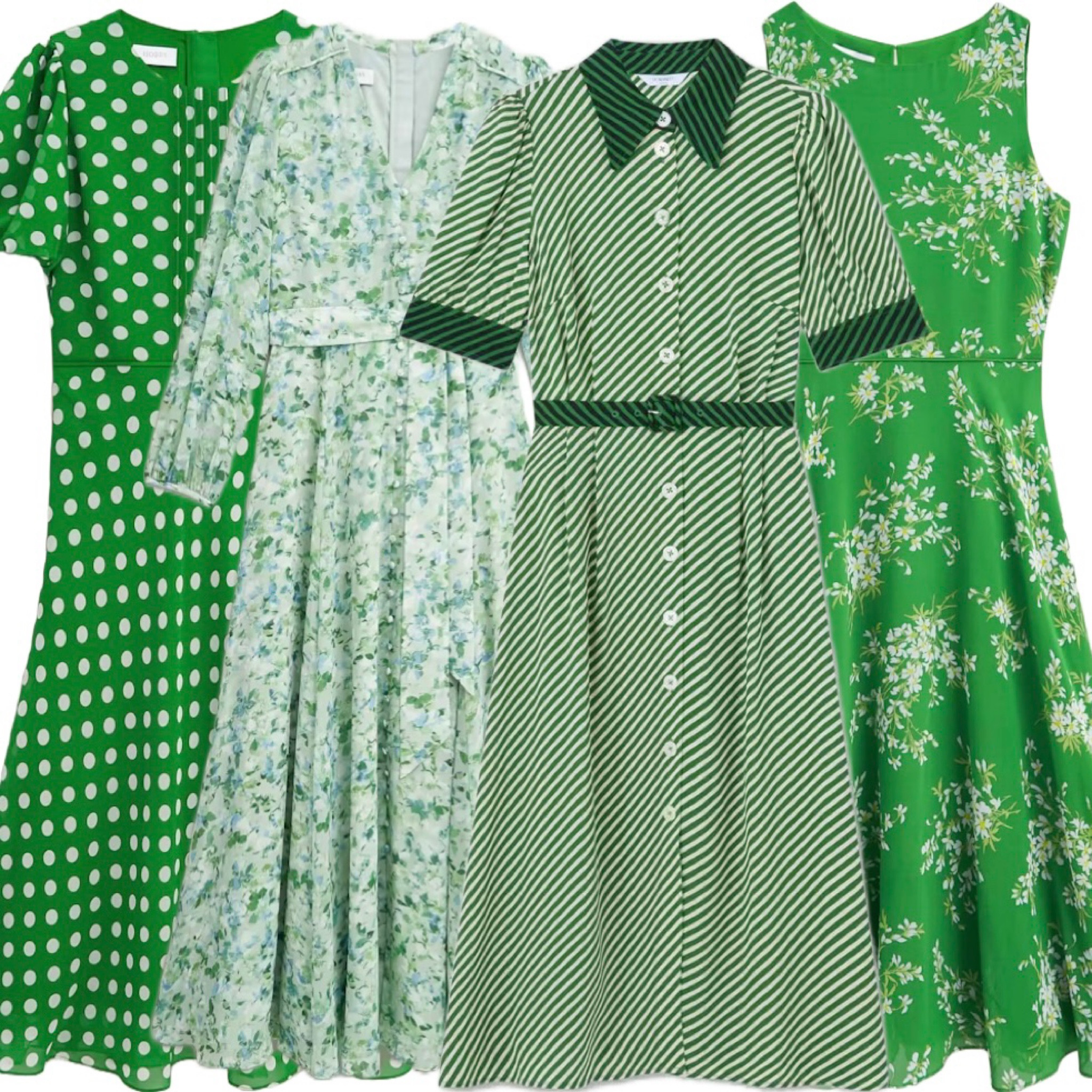 Green! The shade of Spring 2025. Here’s a line up of the green dresses you won’t want to go through the warmer months without - I even found some in the sale! Check the product list to find my full selection of the best green dresses around 💚

Left to right: 

Dorothy Green Midi Polka Dot Dress - Hobbs London

Thea Floral Dress in Sage Green - Hobbs London

Val Treetop Green Dress - LK Bennett (use my 15% discount code on full price styles: REBECCALIPKINAUTHOR15 

Green Carly Sleeveless Floral Midi Dress - Hobbs London

#LTKuk #LTKspring #LTKeurope