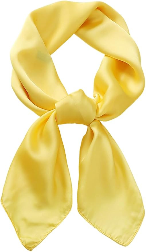 CHUNG Women's Square Satin Scarf 27.5" Bandanas Solid 50s Retro Neck Scarves Emulation Silk Handb... | Amazon (US)